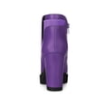 thumbnail image 2 of BLISSFUL STEP Women's Chelsea Boots Platform Block Cleated Sole Heel Purple 8.5, 2 of 6