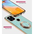 thumbnail image 7 of Compatible with Google Pixel 5A Case Silicone TPU Shockproof Google Pixel 5A Phone Case with Magnetic Ring Kickstand Plating Anti-Scratch Cases (Light Green), 7 of 7