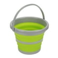 thumbnail image 2 of Collapsible Bucket, Portable Handle Folding Collapsible Bucket Silicone Plastic Material  For Camping Green Small, 2 of 8