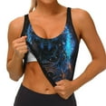 thumbnail image 2 of Sikiie Cool Blue Light Wolf Print Strappy Sports Bra for Women Padded Push Up Sports Bra Athletic Running Sports Bra Workout Bra Yoga Bra, 2 of 5