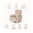 thumbnail image 5 of Pemberly Row Modern Large Corduroy Fabric Swivel Recliner in Ivory, 5 of 5