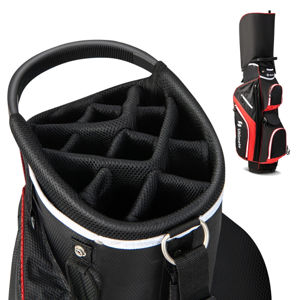 Topcobe Golf Cart Bag with 14 Way Top Dividers, Lightweight Golf Bag for Men, Golf Bags, Multiple Pockets, Red