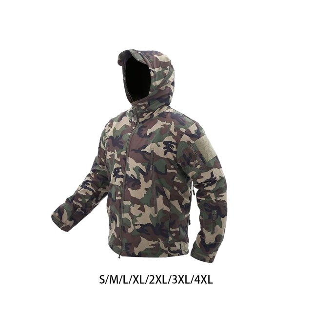 Becaristey Chemical Fiber Cloth Waterproof Tactical Camouflage Jacket Stay Dry In Any Weather Wear-resistant Camouflage S