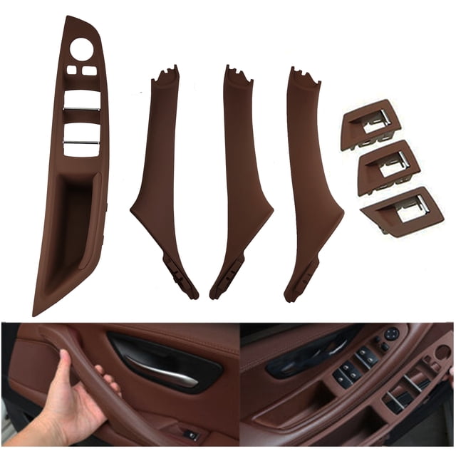 Car Door Handle Inner Door Panel Handle Pull Cover Set Window Switch Armrest Pane Fit For BMW 5 Series F10 F11 7PCS LHD 7Colors