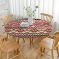 thumbnail image 3 of Elasticized Round Tablecloth with Bohemian Floral - Perfect Fit for 52-56 Inch Tables - Stretchable Table Cover, 3 of 7