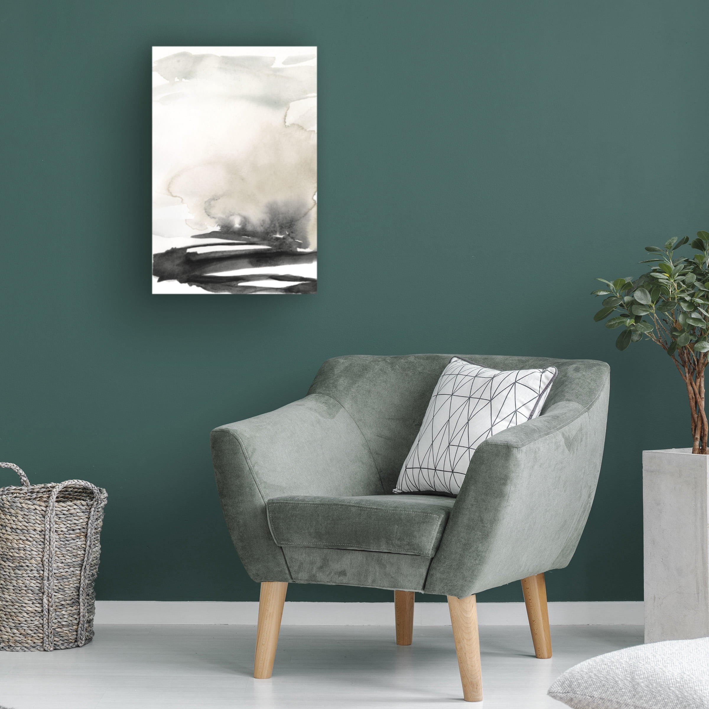 Jennifer Goldberger 'Ebony Horizon Triptych I' Canvas Art