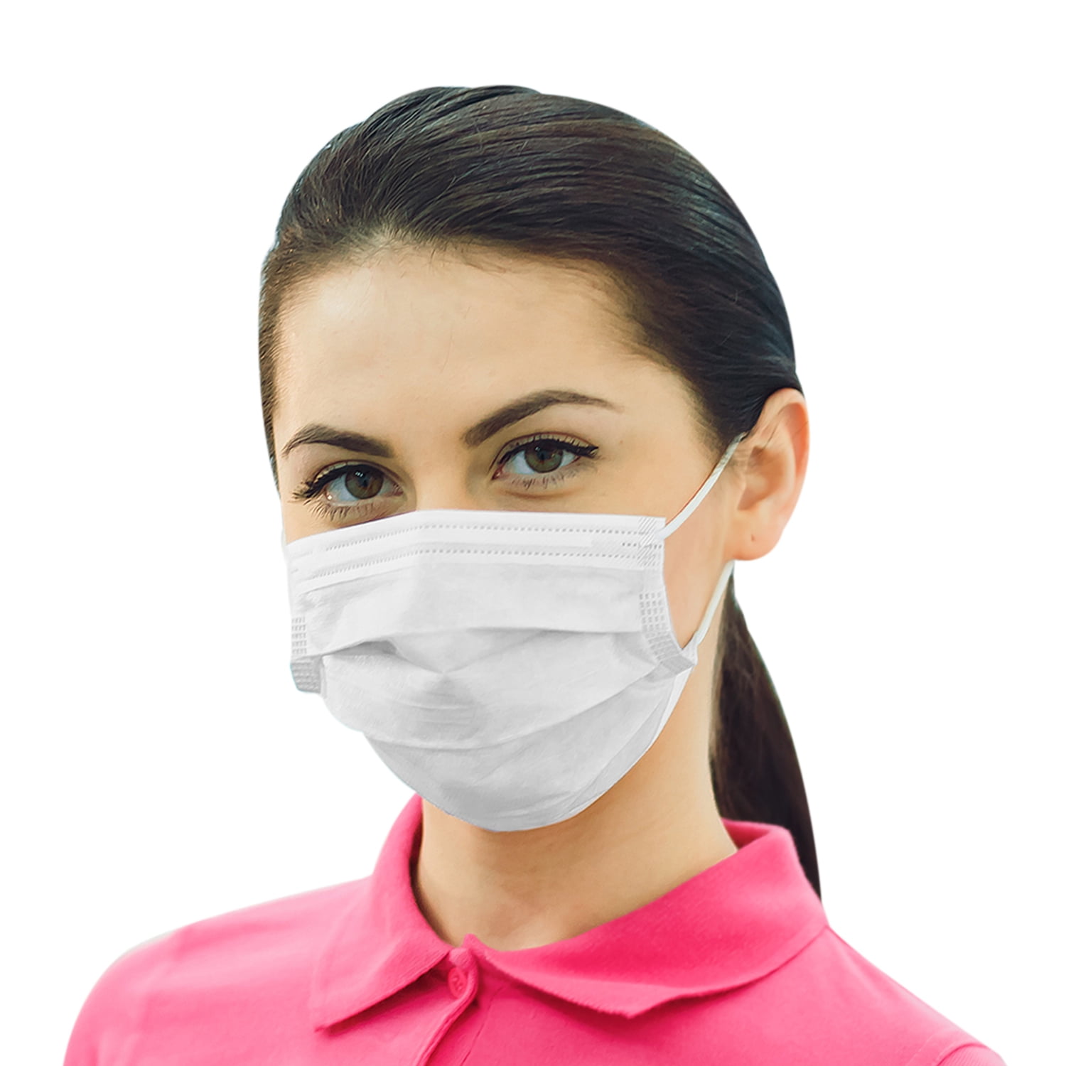 Disposable Earloop Face Masks Case of 500 Color White