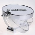 thumbnail image 3 of Makeup Mirror/Cosmetic Mirror, 360 Swivel - Double Sided: Normal and x10 magnification. Standing Mirror, Shaving Mirror, Bathroom Mirror, chrome, 3 of 5