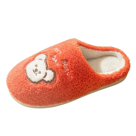 

Shpwfbe Slippers For Women Couples Slip On Furry Plush Flat Home Winter Round Toe Keep Warm Cartoon Shoes House Slippers For Women Womens Slippers