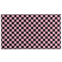 Black and Pink Checkerboard Pattern Door Rugs,Washable Non Slip Door Mats Indoor,Decorative Door Mats,Entry Mat Indoor for Entrance,Bedroom,Kitchen,Bathroom,17"x30"