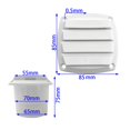 thumbnail image 4 of de través de ventición Ventición del ventidor de Cubierta de rejil de rejil de plástico, 85x85 mm, para barco RV B Yotijar Rejilla de ventilación de aire, 4 of 5