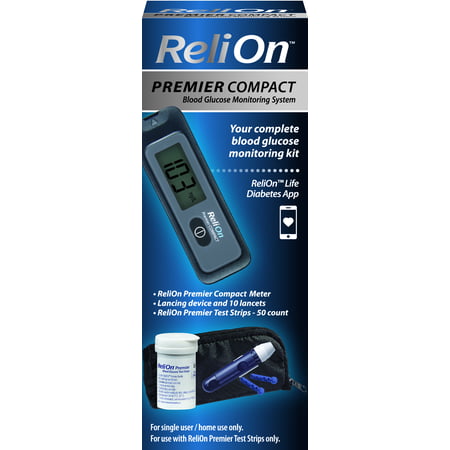 ReliOn Premier Compact Blood Glucose Monitoring (Best Diabetes Test Kit Uk)