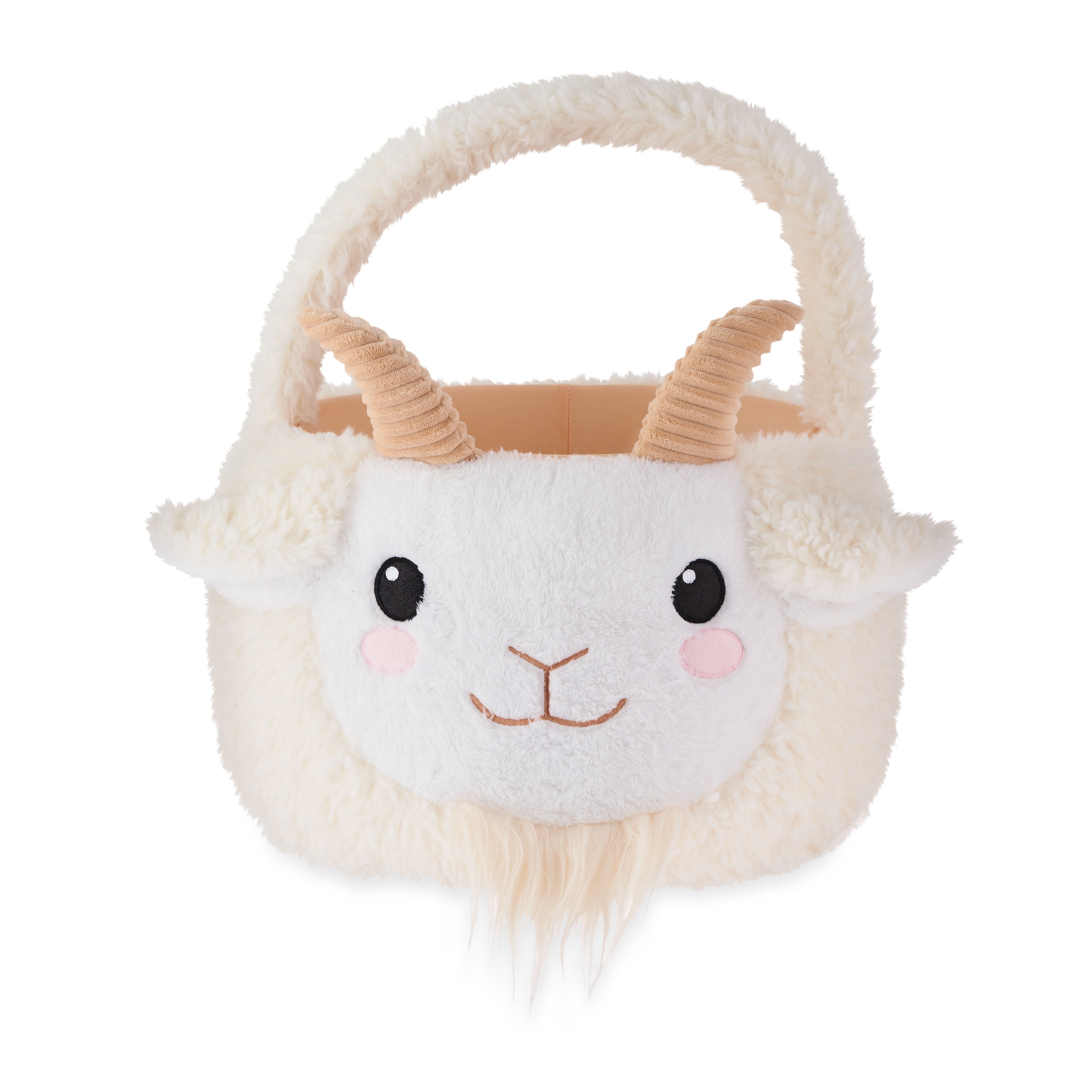 Way To Celebrate Easter Plush White Goat Basket
