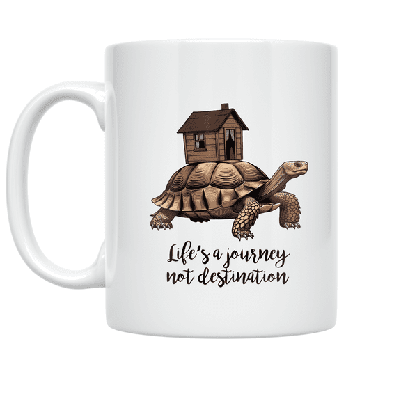 Wildlife Journey Tortoise Design - Nature Enthusiast - 11 oz Ceramic Coffee Mug