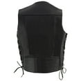 thumbnail image 2 of Milwaukee Leather ML1359 Men's Black Premium Leather Side Lace Motorcycle Rider Vest w/ Buffalo Nickel Snaps Closure 38, 2 of 7