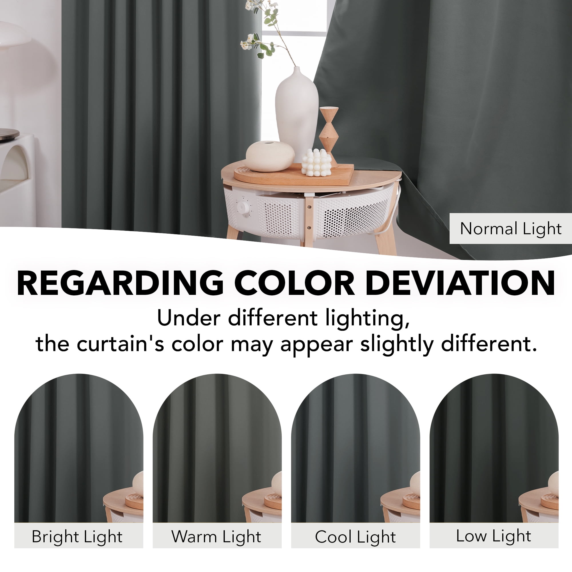 Deconovo Blackout Curtains for Bedroom Living Room, Thermal Insulated Back Tab Rod Pocket Window Panels, 70 x 63 Inch, Dark Gray, 2 Panels