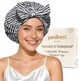 thumbnail image 3 of Yanibest Shower Cap for Women Reusable Waterproof, Adjustable Non-Slip Shower Hair Cap, Washable Bath Hat for Long Hair, 3 of 11
