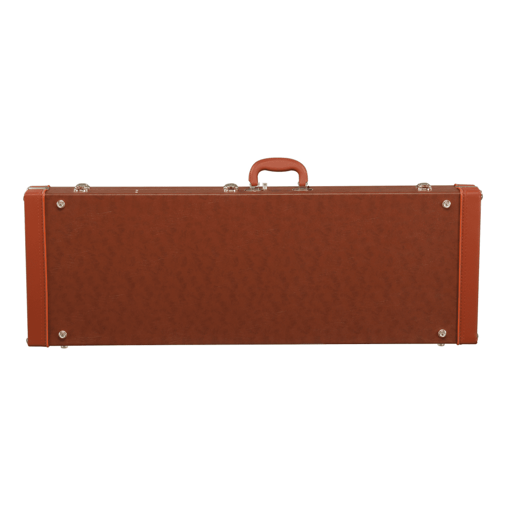Tcbosik Electric Guitar Hard Case with Lock, Rectangle Wooden Hard-Shell Protective Carrying Case for ST TL Burning Fire 170 Style, Brown