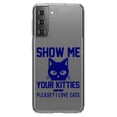 thumbnail image 1 of DistinctInk Clear Shockproof Hybrid Case for Galaxy S21 5G (6.2" Screen) - TPU Bumper Acrylic Back Tempered Glass Screen Protector - Show Me Your Kitties Love Cats, 1 of 2