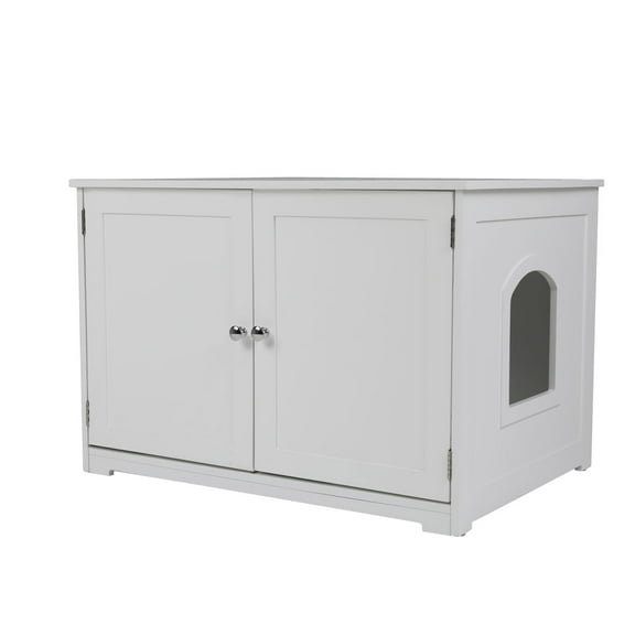 Zoovilla Kitty Litter Bench Cat Cabinet Furniture White