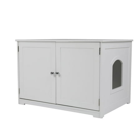 UPC: 0812482024586 | Kitty Litter Cabinet Bench  White