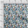 thumbnail image 2 of oneOone Polyester Spandex Teal Blue Fabric Tropical Leaf Dress Material Fabric Print Fabric By The Yard 56 Inch Wide, 2 of 5