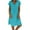 Blue, variant on fartey Loose Dress for Women Summer Cotton Linen Short Sleeve V-Neck T-shirt Dresses Plain Fashion Casual Midi Dress