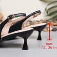 thumbnail image 6 of Miluxas Low Heels for Women Kitten Heels Pumps Pearl Strappy Closed Pointed Toe Slip-on Wedding Bridal Brides Dress Shoes Black 5.5(36), 6 of 9