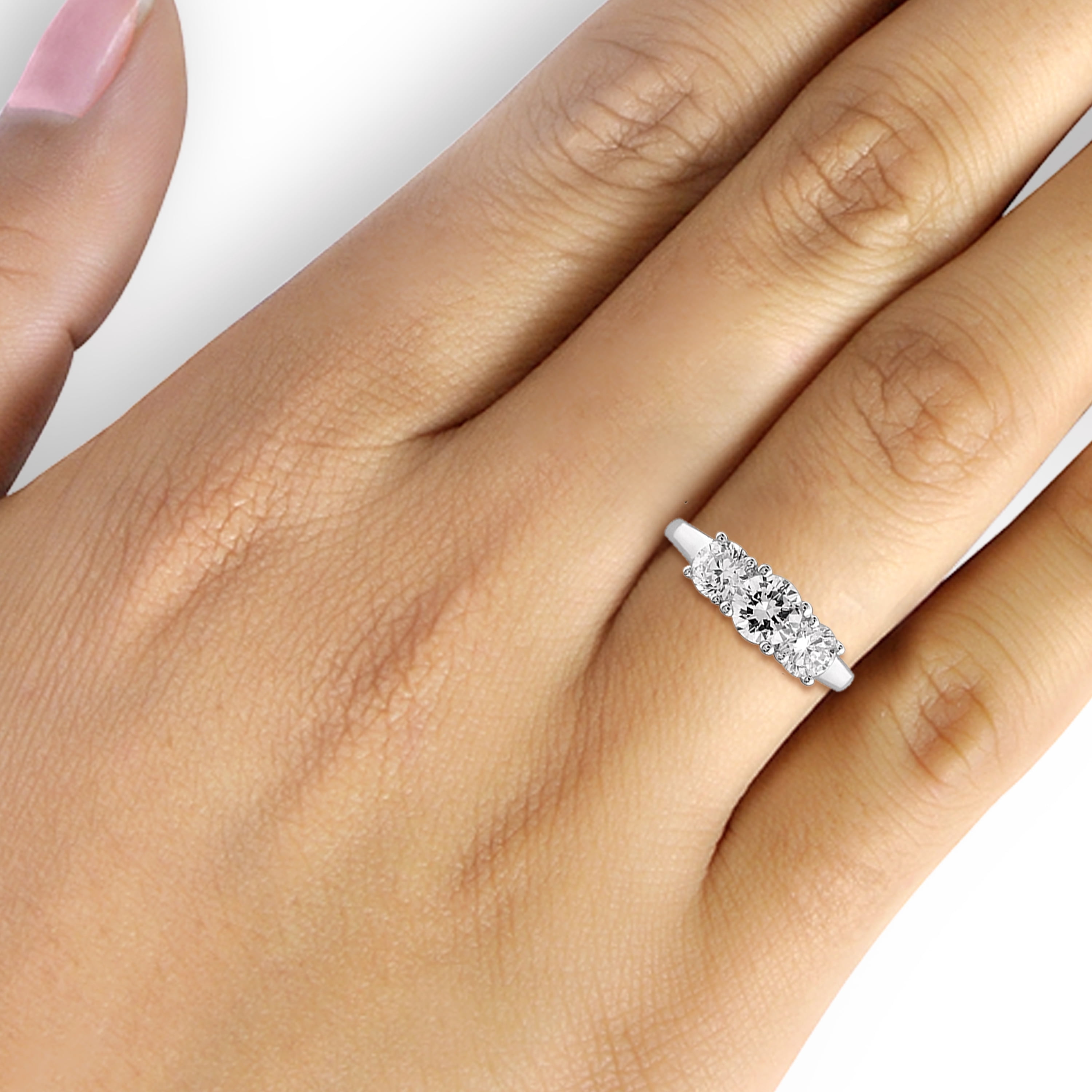 Diamonice 0.925 Sterling Silver 1.75 Carat White Cubic Zirconia Ring for Women | Cubic Zirconias for Everyday Womens Wear
