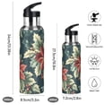 thumbnail image 2 of Yayeee 33oz Insulated Water Bottle Double Wall Stainless Steel with Flip Straw Lid, Retro Christmas Poinsettia, 2 of 7