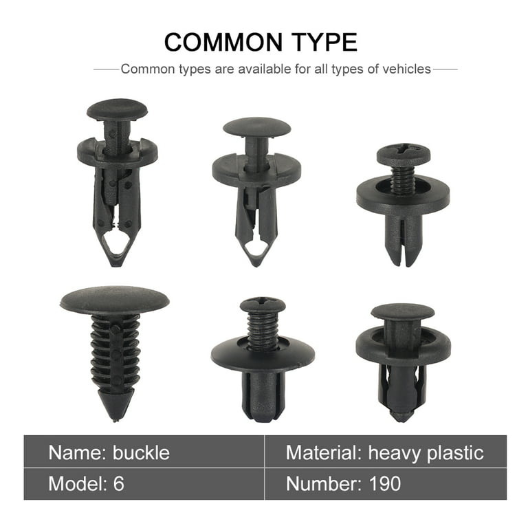 HOTBEST 190X Car Retainer Clips Plastic Fasteners Kit with Fastener Remover Auto  Push Pin Rivets Set Door Trim Panel Clips for GM Ford Toyota Chrysler 