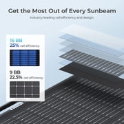 Renogy Solar Panel 100 Watt, 16BB N-Type Portable Solar Panel, 25% High Efficiency, IP68 Waterproof, Lightweight