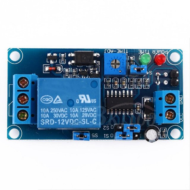 Module de Relais de Retard, Normalement Ouvert Module de Circuit de Retard de Déclenchement, Réglage Stable Durable 5.5x3Cm pour 48Ma 12V DC 30V 10A DC