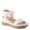 WHITE, variant on Women's SAHIL Hook and Loop Platform Wedge Sandals - Faux Leather Upper, Metallicized Footbed, Gold Accents