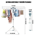thumbnail image 2 of Tendedero plegable para ropa soportes portátil de acero inoxidable extensible para interiores y exteriores, 2 of 8