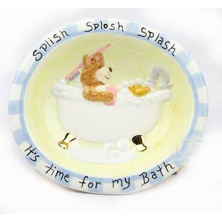 It's Time for My Bath Soap Dish - Clayworks Blue Sky 2007