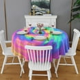 thumbnail image 2 of Rainbow Tie Dye Spiral Pattern Round Tablecloth 60"x60",Wrinkle Wipeable Table Cloth for Kitchen Dining Room Picnic Patio Party, 2 of 6