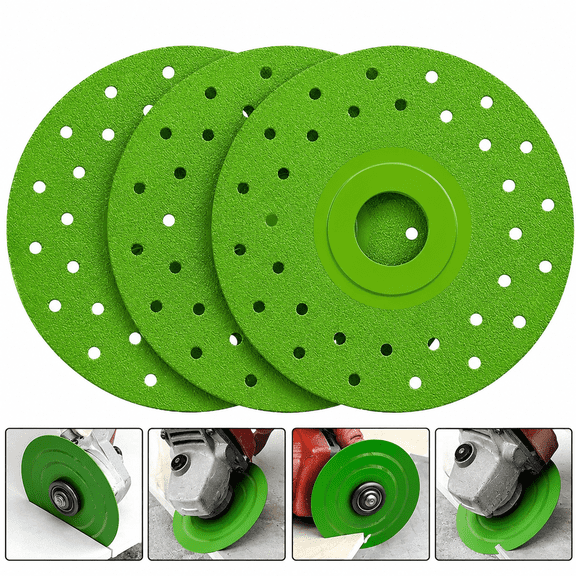 3‑Pack 4" Diamond Rock Slab Grinding & Cutting Discs for Tile, Marble, Porcelain & Stone, Ultra‑Thin Diamond Chamfered Saw Blades for Angle Grinder, Dry & Wet Masonry Grinding & Smooth Chip‑Free Cuts