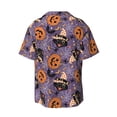 thumbnail image 4 of Balery Vintage Halloween Black Cat Men's Casual Button Down Shirt Short Sleeve Textured Summer Cuban Beach Shirts-Medium, 4 of 7