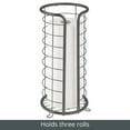 thumbnail image 2 of mDesign Metal Toilet Paper Holder Stand, Freestanding 3 Roll Reserve, Dark Gray, 2 of 7