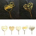 thumbnail image 4 of Gold Acrylic Heart Collection Cake Topper Dessert Decoration Birthday Party Cupcake Flag, 4 of 9