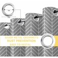 thumbnail image 6 of Grey Geometric Blackout Curtains for Bedroom/Living Room, Thermal Insulated Kitchen Curtains, Modern Pure Color Abstract Striped Grommet Darkening Window Treatment Drapes 27.5"x39"x2, 6 of 8