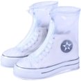 thumbnail image 1 of Fundas para botas de lluvia reutilizables, antideslizantes, impermeables, para zapatos de lluvia, chanclos plegables para hombres, mujeres y niños, 1 of 3