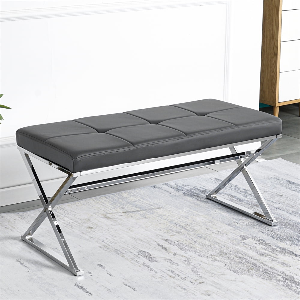 Luxury Modern Sofa Bench with Metal Frame, Dining Room Bench Seating ...