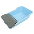 thumbnail image 3 of Bandeja de arena para gatos y gatitos, arenero para gatos, cuenco de arena para gatos de gran capacidad, 22" x 12" x 7" semicircular Azul, 3 of 9