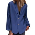 thumbnail image 3 of Hrsba Women's Casual Long Sleeve Sweatshirt Long Sleeved Round Neck Top/shirt Solid Color Long Sleeve Loose Blazer Cardigan Outerwear, 3 of 5