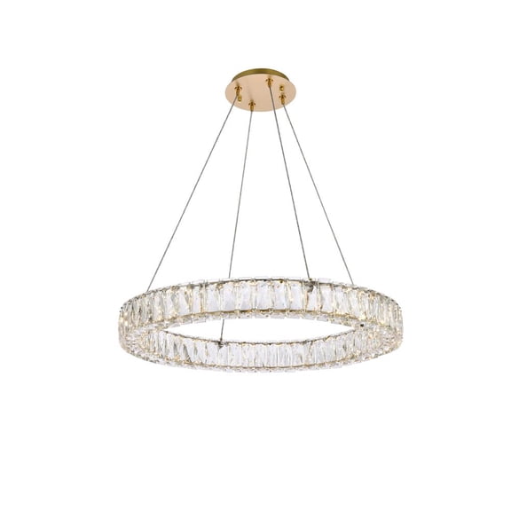 Monroe 26 inch LED round single pendant in gold