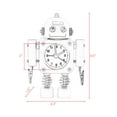 thumbnail image 6 of Betus Non-Ticking Robot Alarm Clock Stainless Metal - Wake-up Clock with Flashing Eye Lights and Hand Clip (Ruby Red), 6 of 7