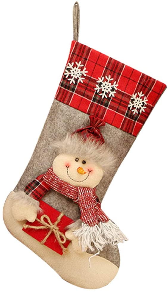 PERSONALISED DELUXE 3D HANDMADE Christmas Santa Stocking or Snowman EMBROIDERED 
