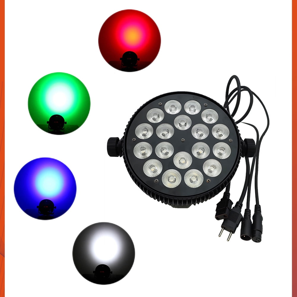 4Pcs Aluminum LED 18x12w Par Light, Par Light Flat Stage Light 4in1 Lighting Suitable For DJ Disco Family Birthday Party